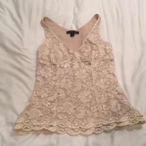 Cream Lace Cami. NOT see through!